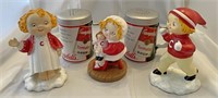 Campbell kids Figurines and tin salt and pepper