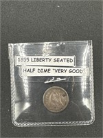 1855 Liberty Seated Half Dime - Very Good