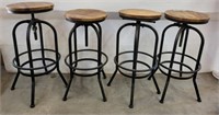 4 INDUSTRIAL STYLE BAR STOOLS