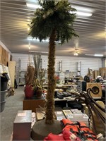Fake palm tree decor