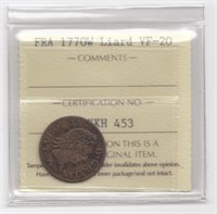 1770 W France Liard Coin