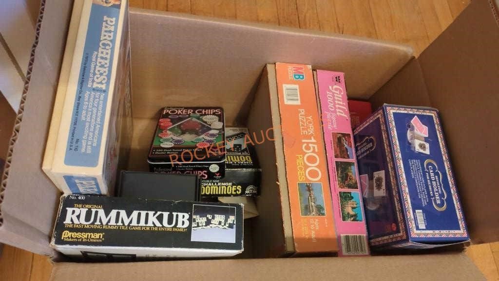 Board game and puzzle box lot
