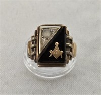 Masonic Ring (Marked 10K) Damaged