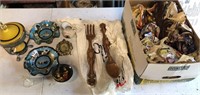 Collectibles-ashtrays, candy dish, etc