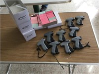 9 tag guns & 3 boxes of fastener & 3 boxes of tags