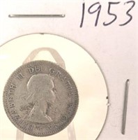 1953 Elizabeth II Canadian Silver Dime