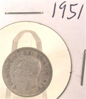 1951 Georgivs VI Canadian Silver Dime