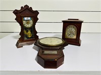(3) Vintage Mantle & Wall Clocks