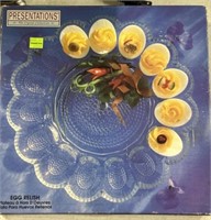 Crystal deviled egg tray in box