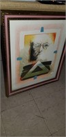 SIGNED 1929   CO LORED PENCIL PICTURE 23X27