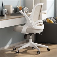 $130  Hbada Office Chair, Flip-Up Arms, Beige