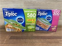 580 count sandwich ziploc & 300 ct snack ziploc