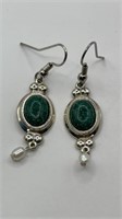 Sterling Earrings-Turquoise and Fresh Water Pearls