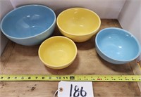 Blue & Yellow Ceramic Nesting Mix Bowls, Chip