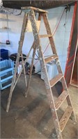 Wooden 6ft Ladder and Metal Step Stool