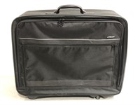 Delaney black rolling soft side suitcase