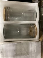 ALINK 4 Pack Glass Tumbler Cups with Bamboo Lids