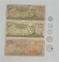 Asst'd Foreign Currency & Coins - Costa Rica 50 &