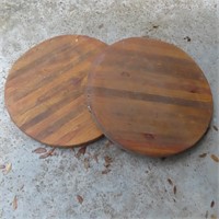 (2) Round Butcher Block Table Tops
