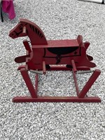 Vintage toy wooden rocking horse