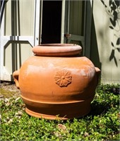 Italian Terracotta Bulbous Double Handled Olive Ja