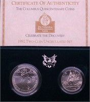 COLUMBUS SILVER DOLLAR W BOX PAPERS