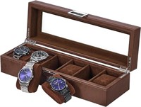 BEWISHOME Watch Box Organizer, 6 Slot Watch Case