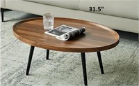 RUHOME 31.5" Coffee Table, Modern Wooden Oval Couc