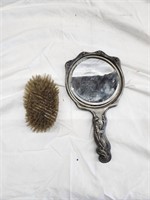 Antique Vanity Mirror and Brush