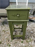 green end table with drawer