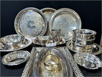 Silver Platters, Bowls, Cup