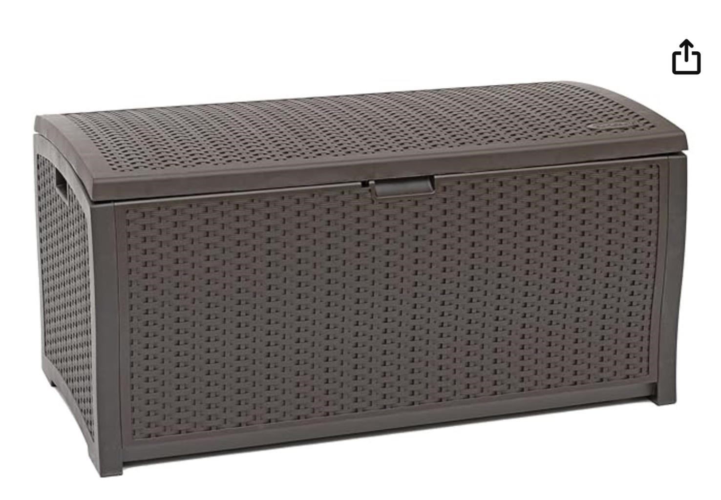 99G Outdoor Wicker Plastic Patio Storage Chest