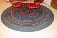 Large Round Braided Rug  89 1/2" Diameter and a