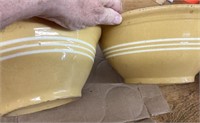 Pair of vintage pottery mixing bowls