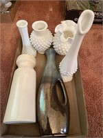 Milk glass vases and more