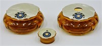 6pc Vintage Amber Glass Hair Bowls