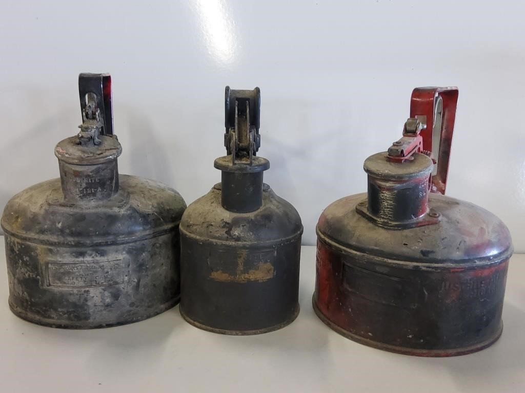 3 Vintage Safety Gas Cans
