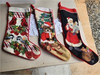 Cardinals, Bear, & St. Nick stockings