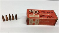 Box of 100 mixed .308 bullets for reloading