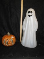Amazing Boo Light Up Plastic Pumpkin and Ghost