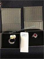 1 LOT (2) STERLING SILVER RINGS SIZE 7 (DISPLAY)