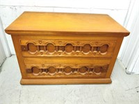 Wood side table / dresser carved