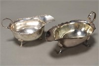 Two George V Sterling Silver Saucer Boats,