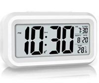 XISOBO LED Digital Clock with Night Light - White