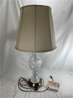 Cut Glass Crystal Table Lamp 29"