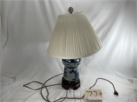 Asian Style Porclain Blue Ivory Lamp 23"