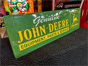 13 x 42” Metal Embossed John Deere Sign