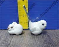 Rabbit and Bird Figurines.