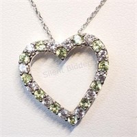 Sterling Silver, Peridot Necklace