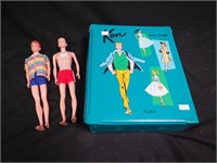 Ken Doll Case marked 1961 (blue) with two early